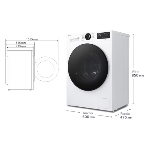 LAVADORA LG F2X50S9TLB FONDO ESP BL 9KG 1200RPM A